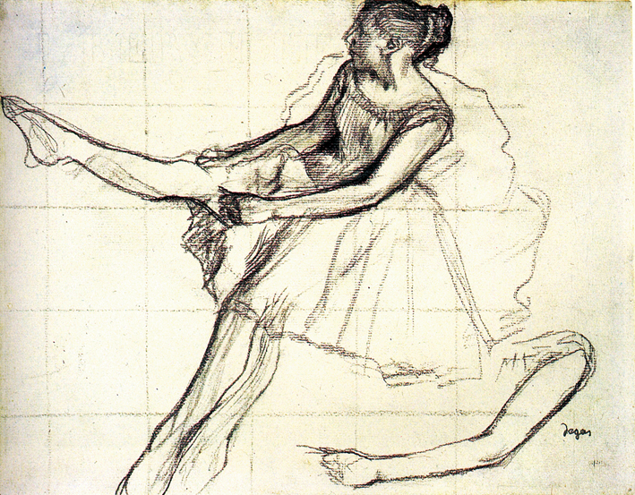  adjusting her tights